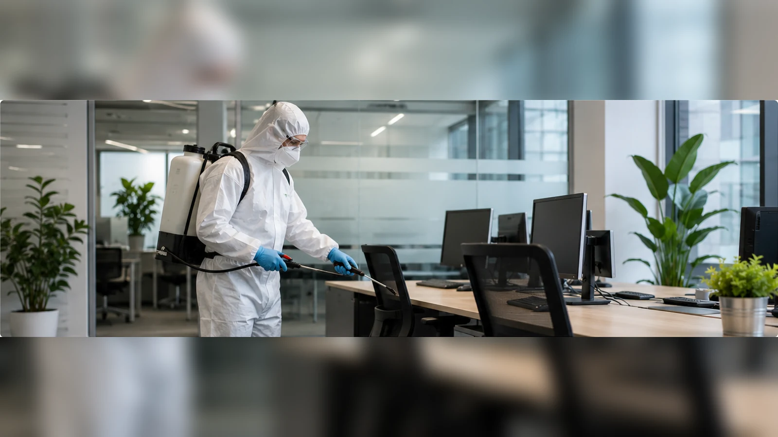 Intervention professionnelle de désinsectisation dans des bureaux propres