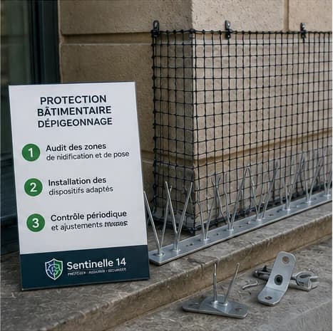 Dispositifs de protection bâtimentaire pour dépigeonnage discret